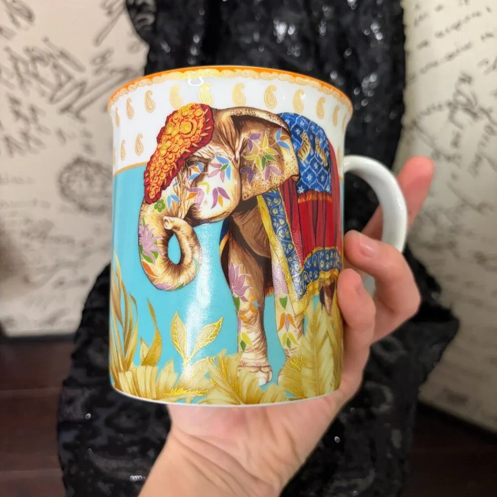 RARE 2010 Williams Sonoma ELEPHANT Mug - Thai Palace / RAJ Retired Collection